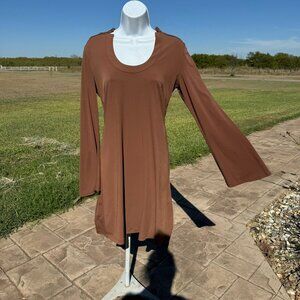 Muse Dress for Boston Proper Dress; Mocha, XS; bell sleeves